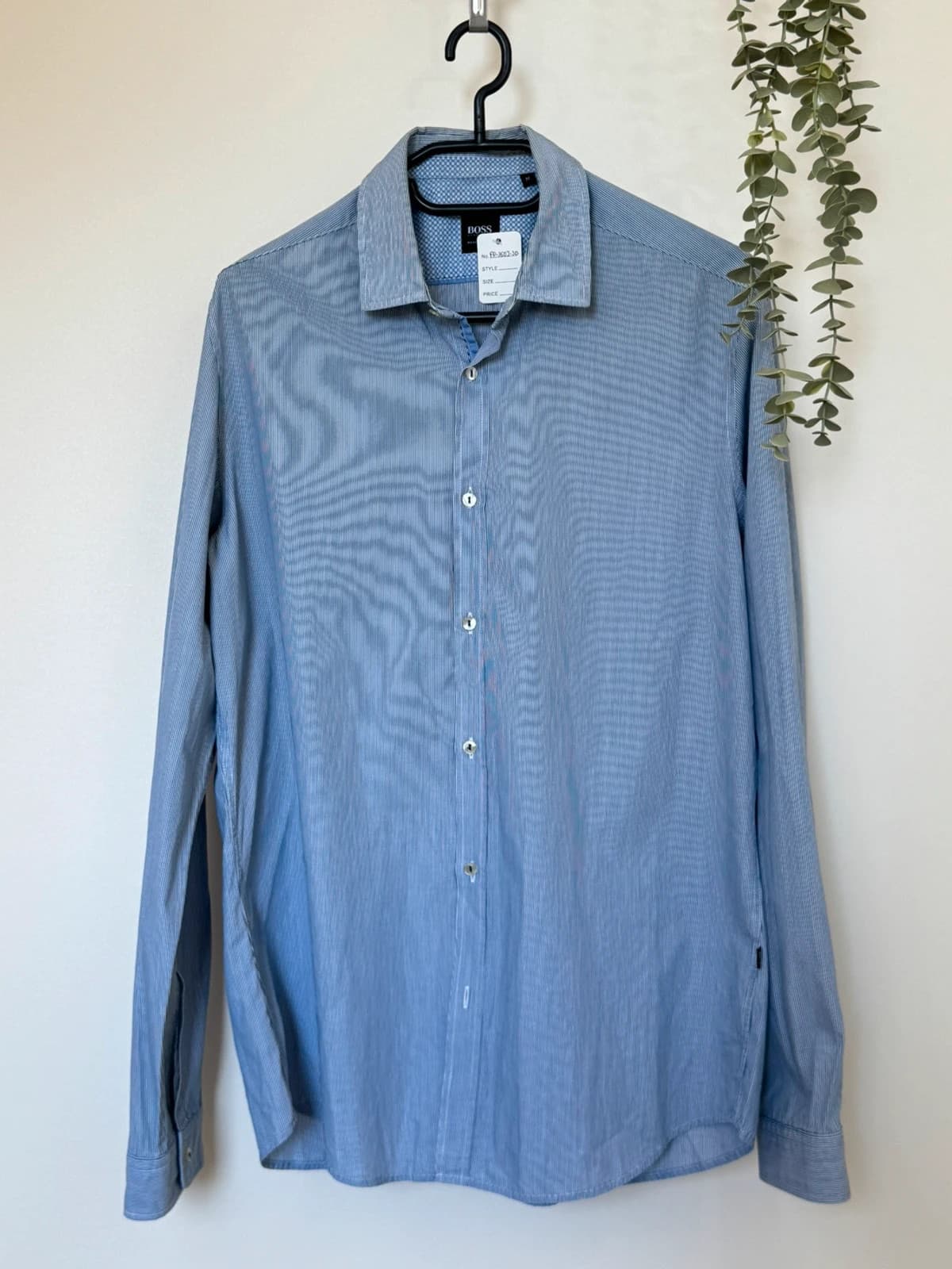 Chemise Hugo Boss bleu rayures fines taille M regular fit Lorenzo - FP260650 - Photo 2/10