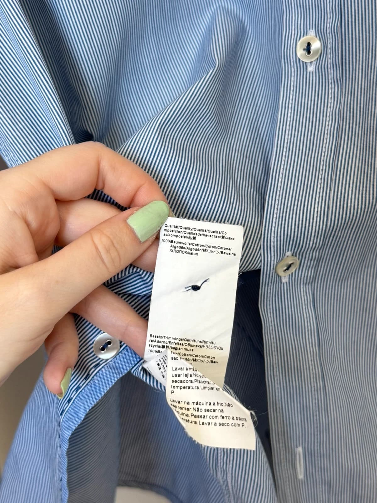 Chemise Hugo Boss bleu rayures fines taille M regular fit Lorenzo - FP260650 - Photo 7/10