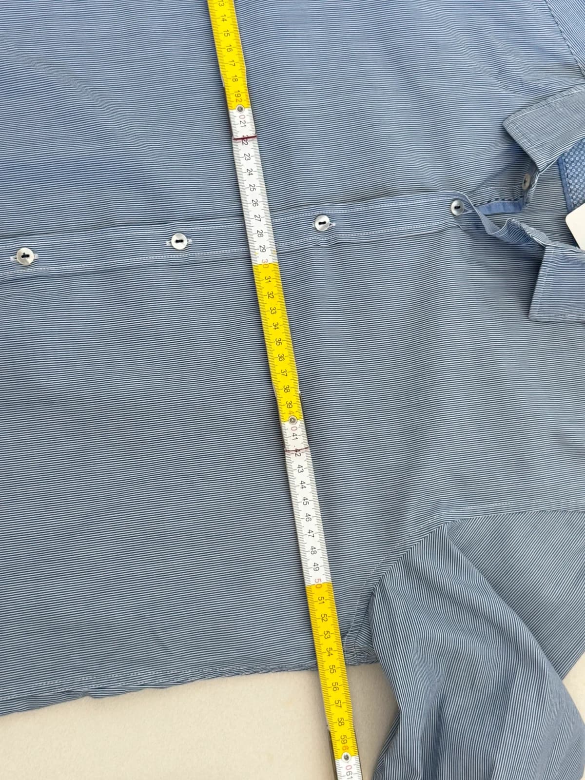Chemise Hugo Boss bleu rayures fines taille M regular fit Lorenzo - FP260650 - Photo 10/10