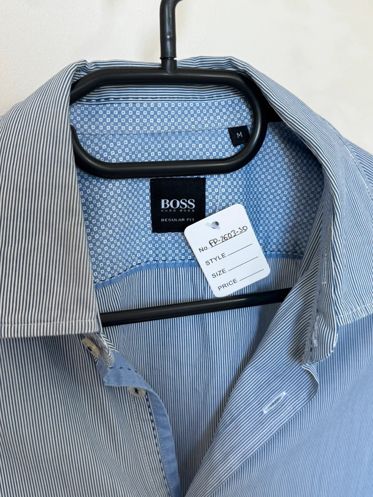 Chemise Hugo Boss bleu rayures fines taille M regular fit Lorenzo - FP260650 - Photo 3/10