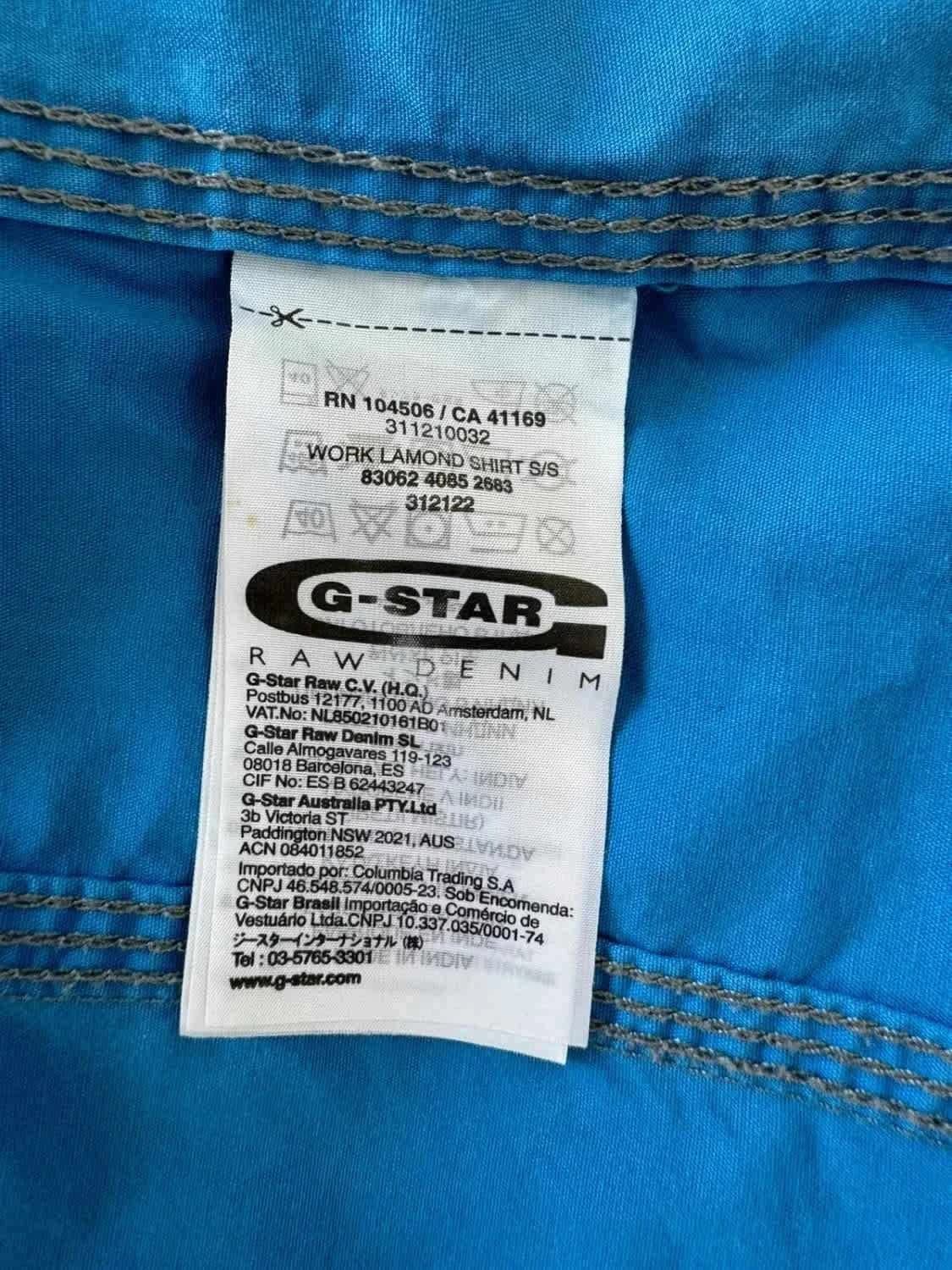 Chemise bleue Homme G-Star Raw manches courtes bleue taille M - Photo 7/8