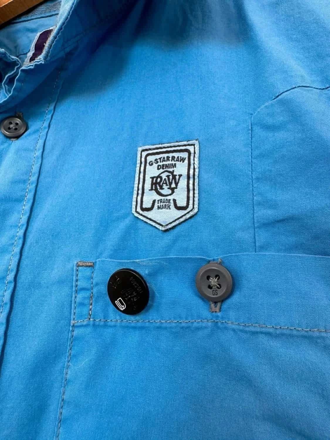 Chemise bleue Homme G-Star Raw manches courtes bleue taille M - Photo 4/8