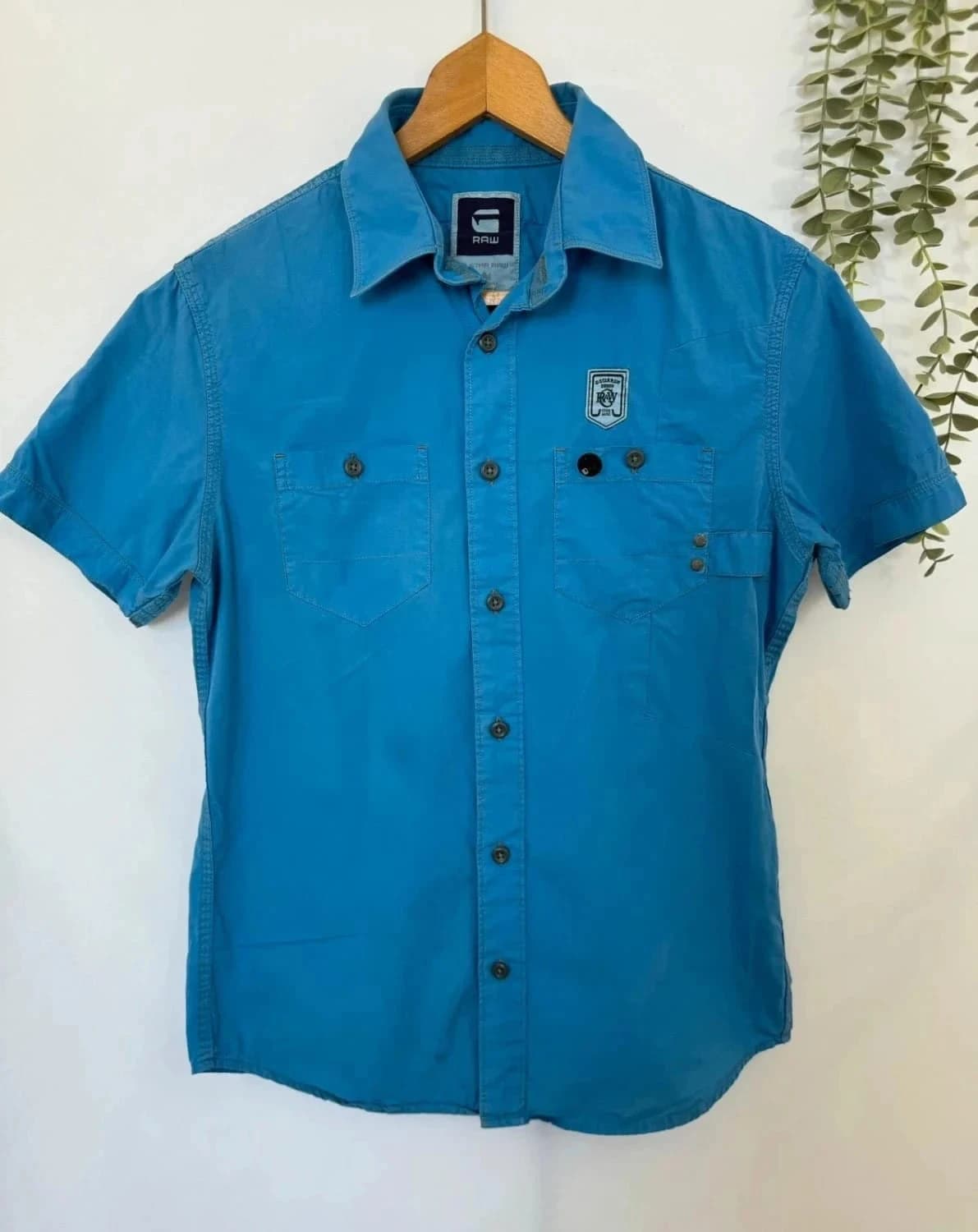 Chemise bleue Homme G-Star Raw manches courtes bleue taille M - Photo 2/8