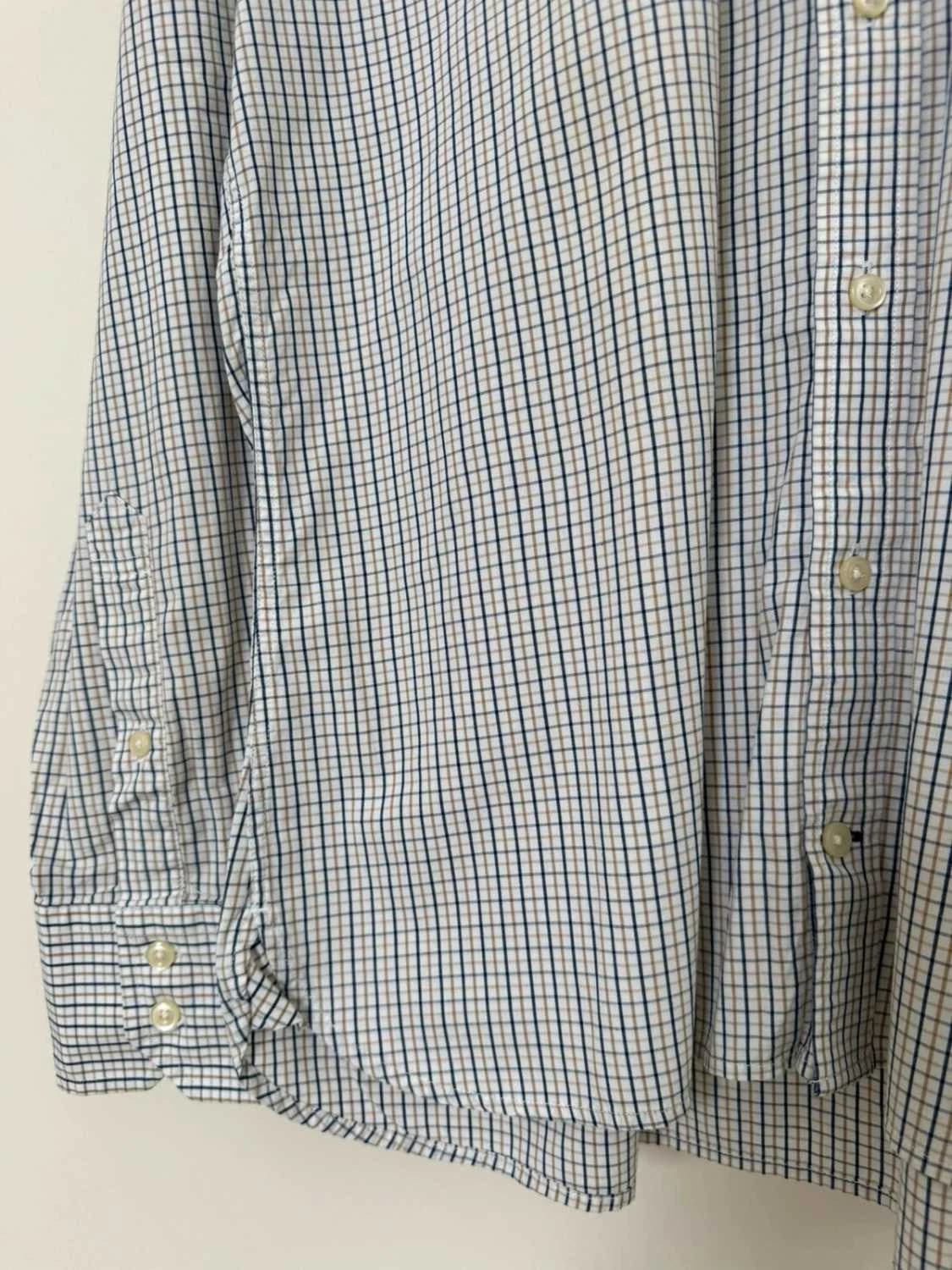 Chemise coton carreaux Tommy Hilfiger blanc bleu beige taille M - FP260146 - Photo 5/8
