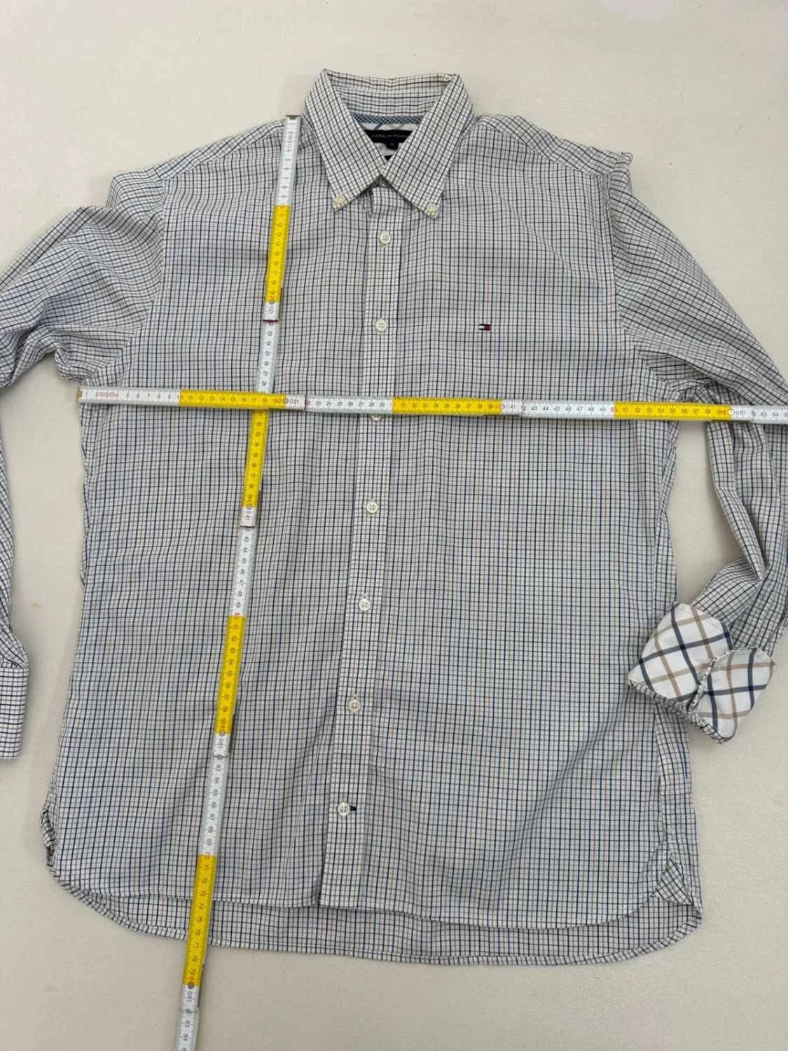 Chemise coton carreaux Tommy Hilfiger blanc bleu beige taille M - FP260146 - Photo 8/8