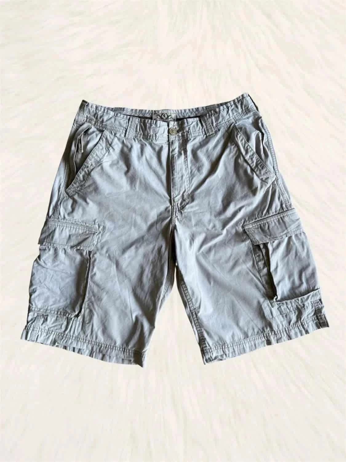 Short cargo gris clair Express avec cordon taille W32 - Photo 2/12