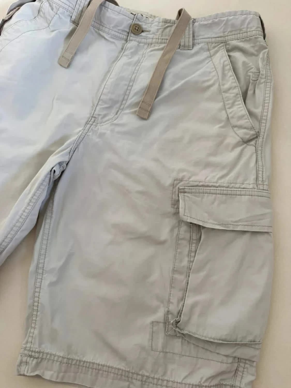 Short cargo gris clair Express avec cordon taille W32 - Photo 5/12