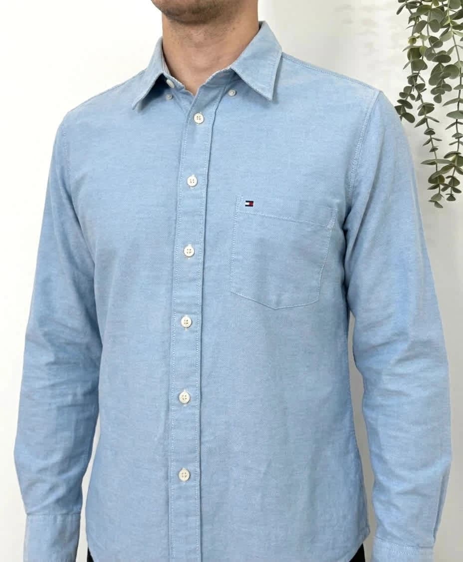 Chemise oxford coton Tommy Hilfiger bleu clair taille S - FP260148 - Photo 1/9
