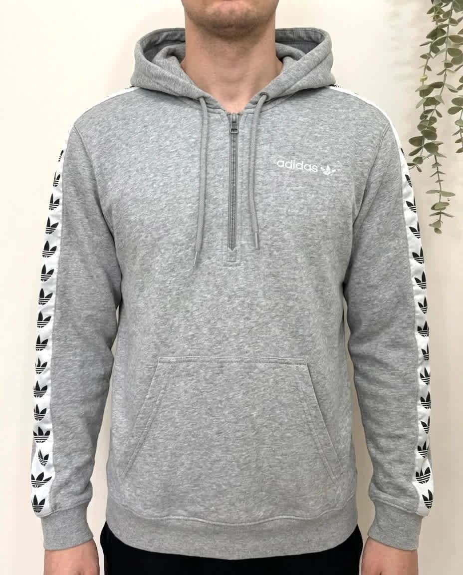 Sweat adidas originals half zip à capuche gris bandes trefoil taille M - FP2512107 - Photo 1/7