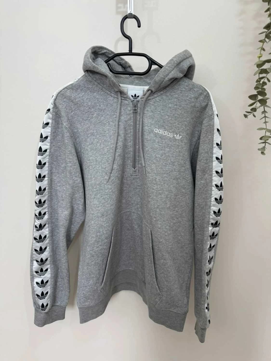 Sweat adidas originals half zip à capuche gris bandes trefoil taille M - FP2512107 - Photo 2/7