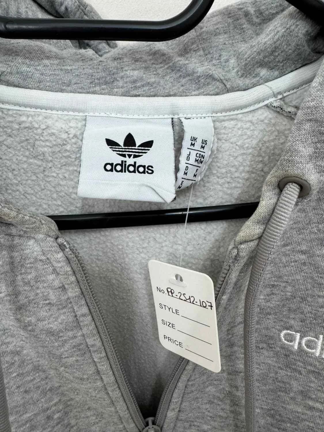 Sweat adidas originals half zip à capuche gris bandes trefoil taille M - FP2512107 - Photo 4/7