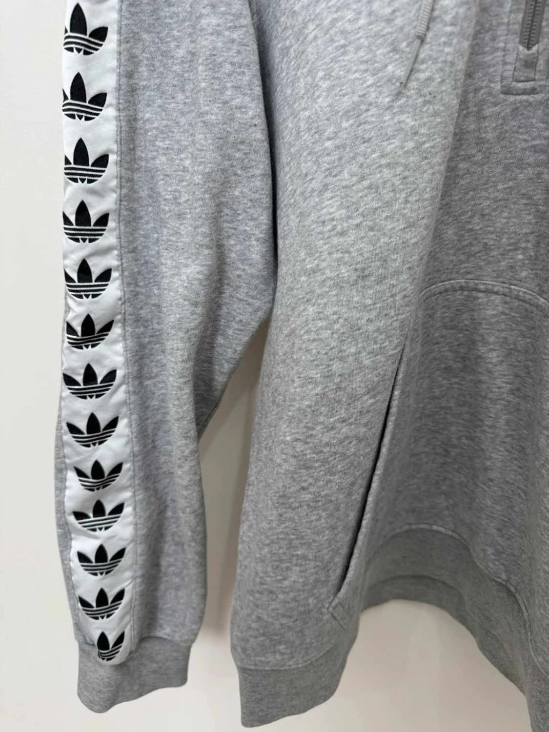 Sweat adidas originals half zip à capuche gris bandes trefoil taille M - FP2512107 - Photo 3/7