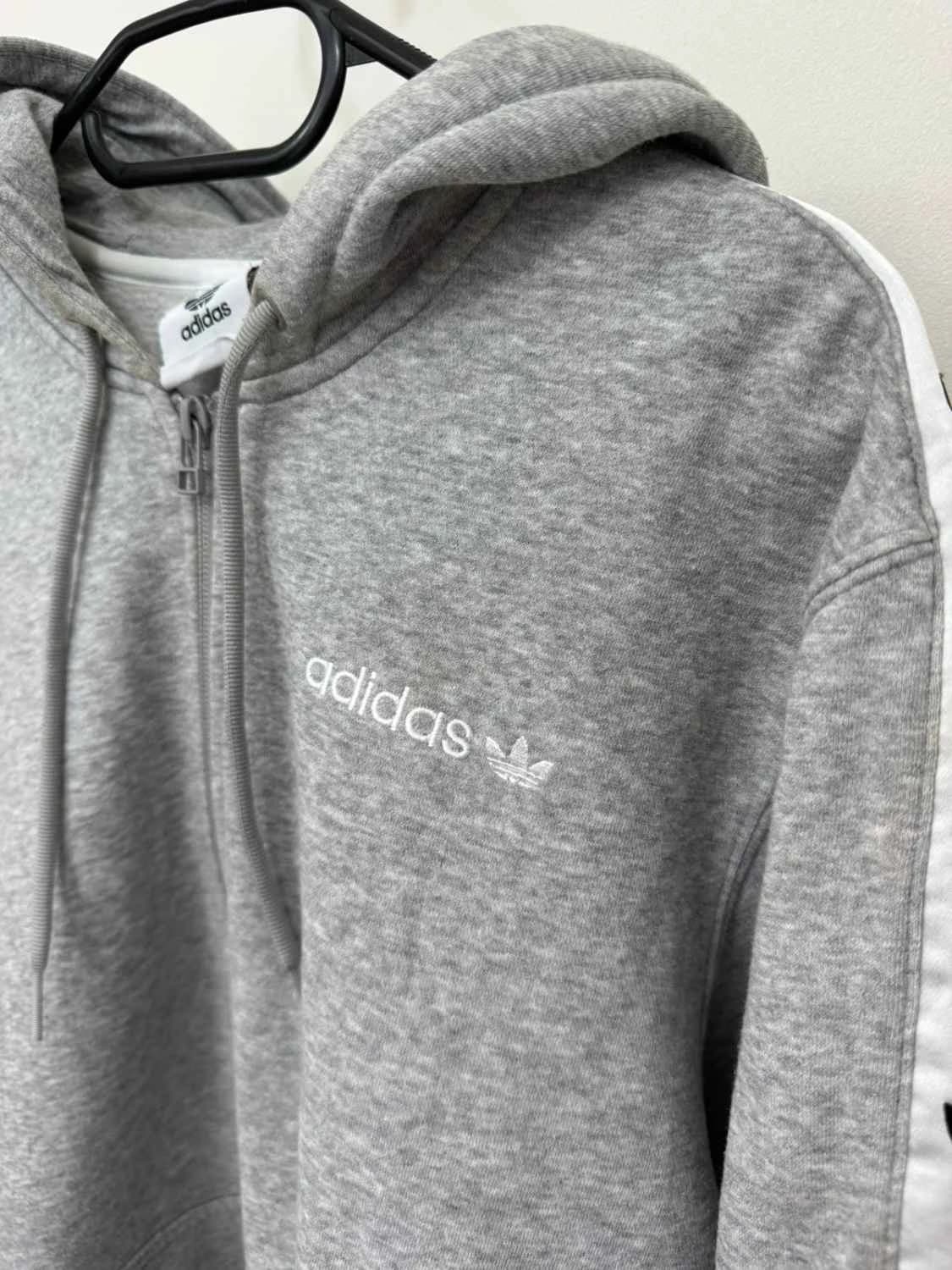 Sweat adidas originals half zip à capuche gris bandes trefoil taille M - FP2512107 - Photo 5/7