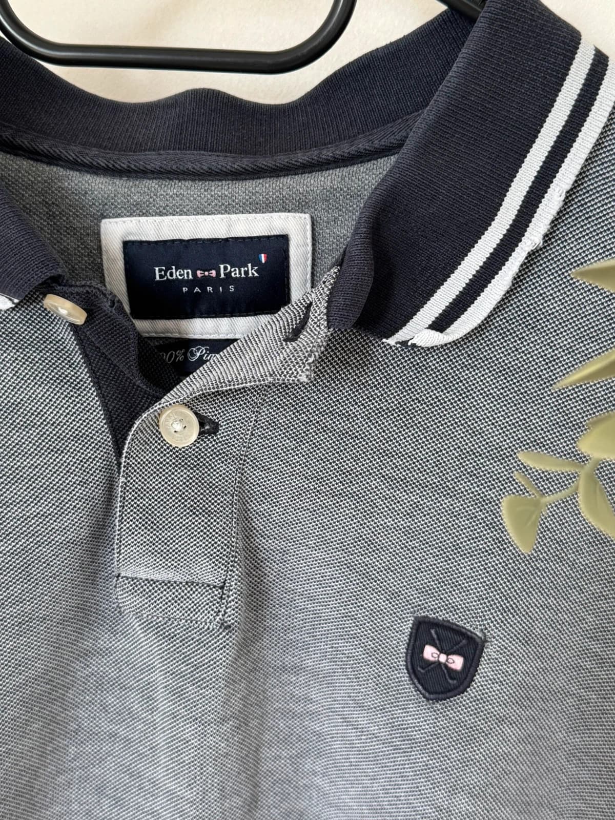 Polo piqué Eden Park gris chiné manches longues taille M - FP260362 - Photo 5/8