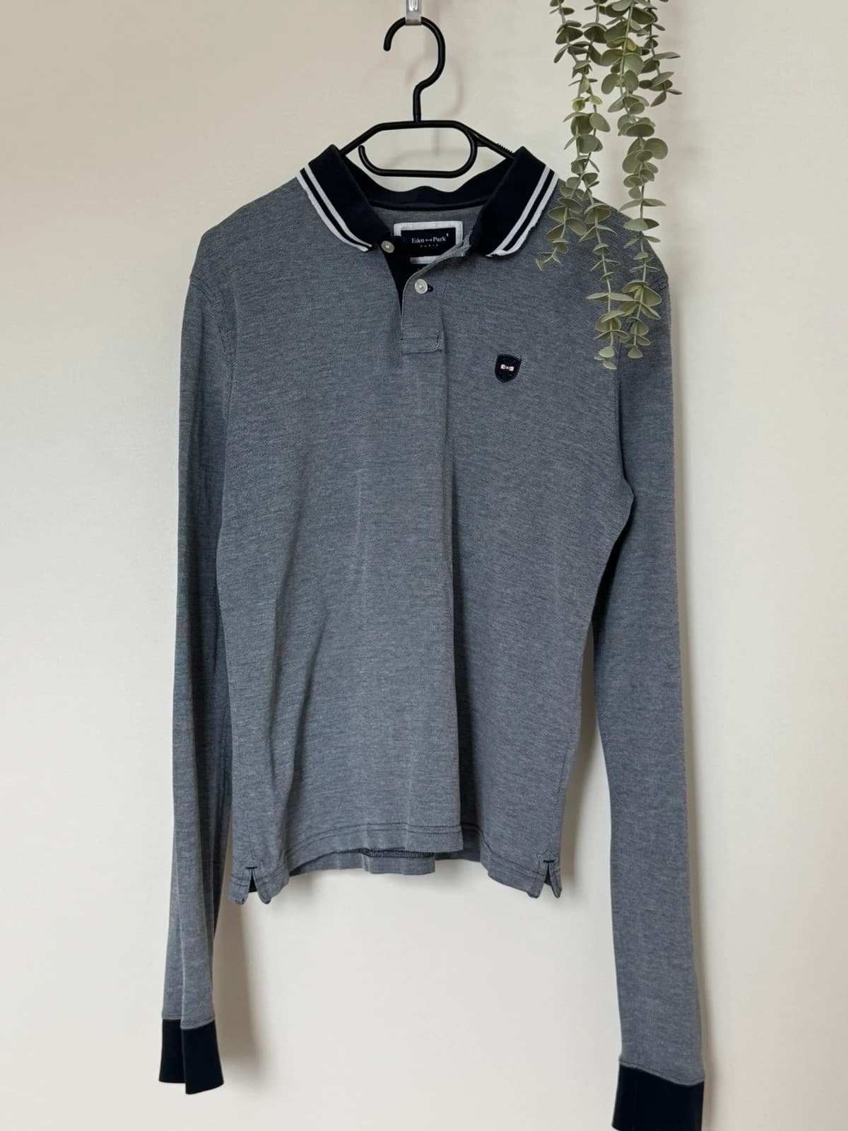 Polo piqué Eden Park gris chiné manches longues taille M - FP260362 - Photo 2/8