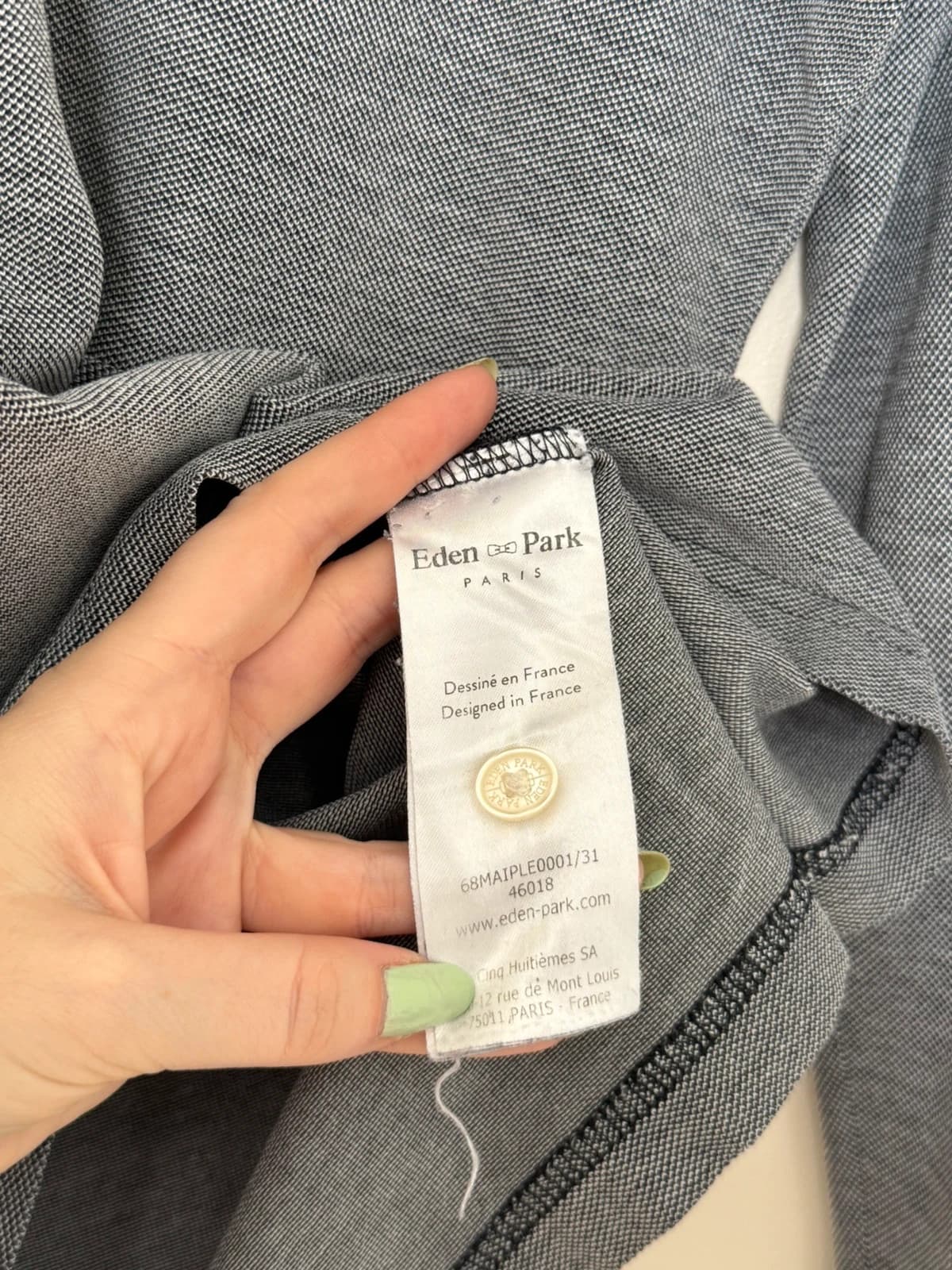 Polo piqué Eden Park gris chiné manches longues taille M - FP260362 - Photo 4/8