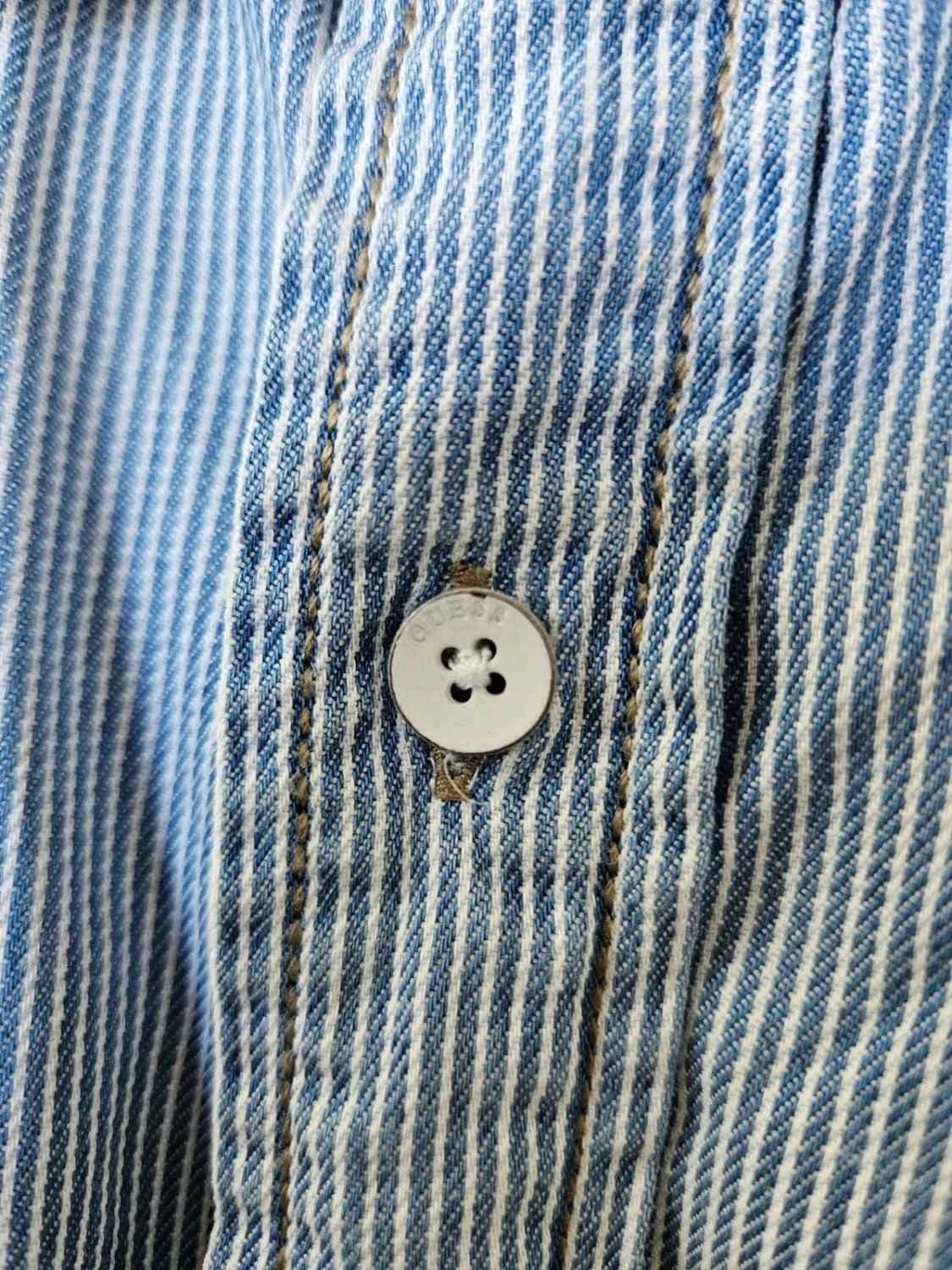 Chemise en jean Guess rayée dégradée bleu Slim Fit taille XS - Photo 3/9