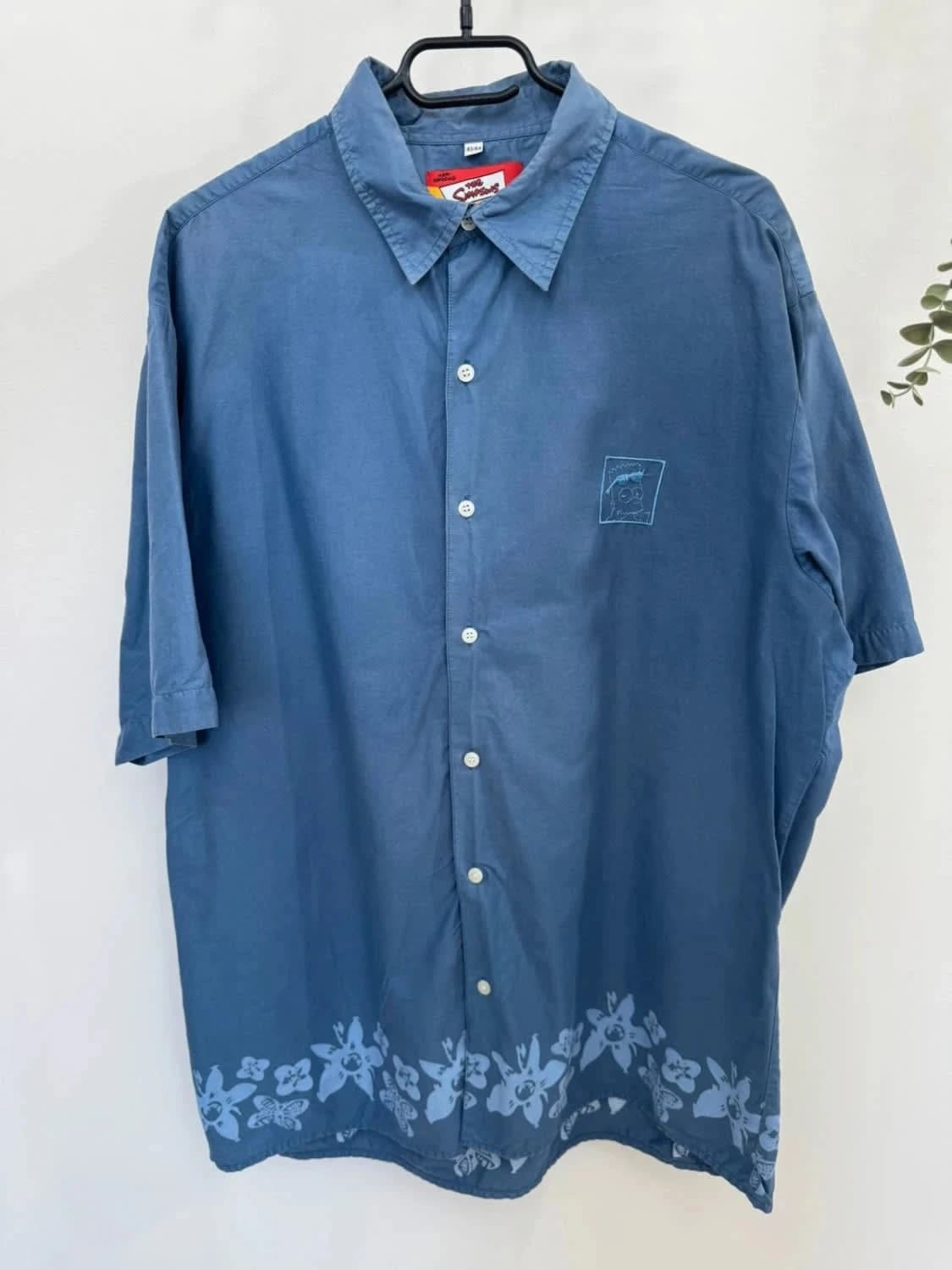 Chemise manches courtes bleue The Simpsons brodé 100% coton taille XL - Photo 2/7