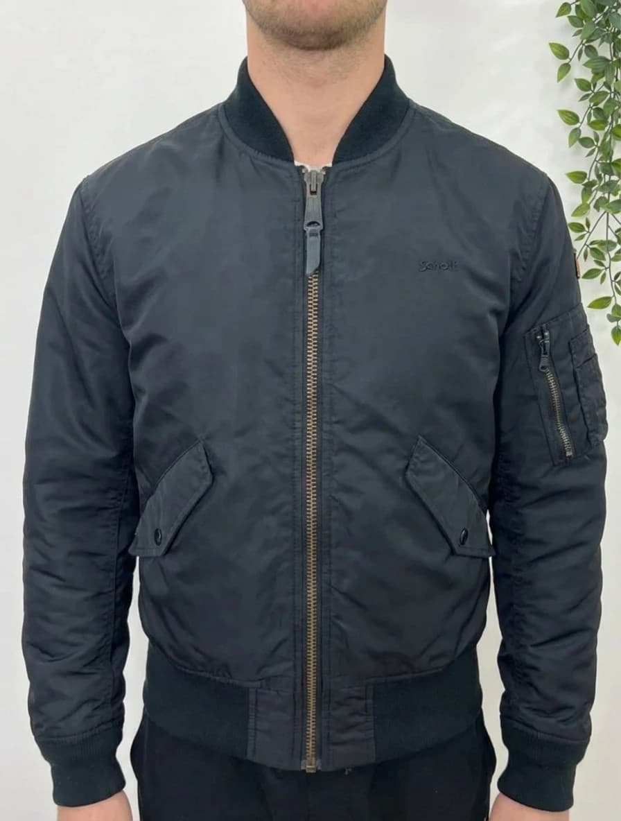 Veste Bomber noir Jacket American Schott logo brodé taille S - Photo 1/12