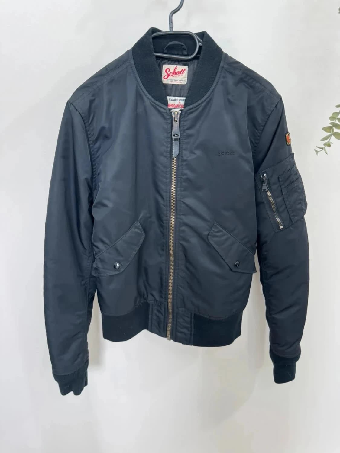 Veste Bomber noir Jacket American Schott logo brodé taille S - Photo 3/12