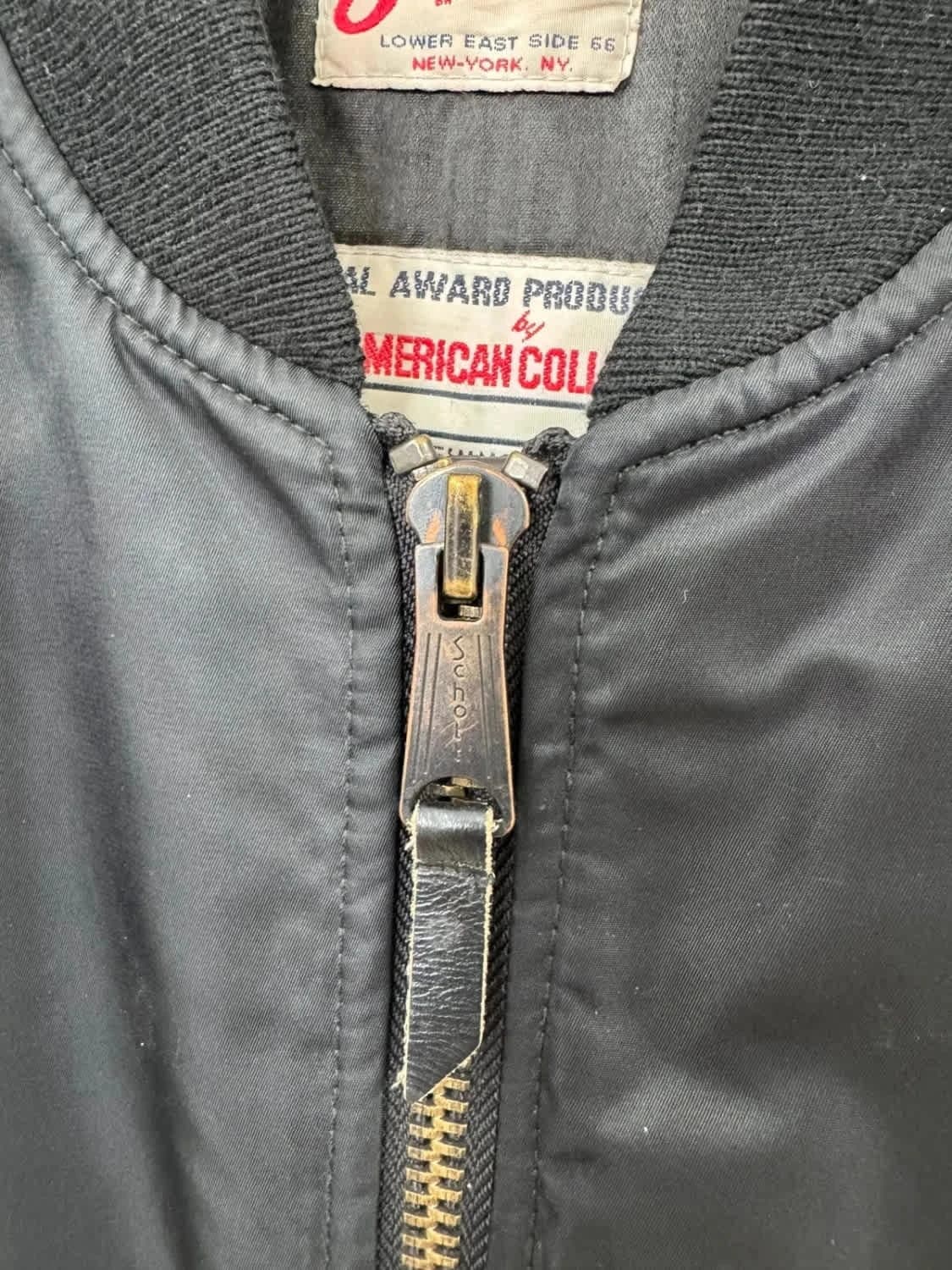 Veste Bomber noir Jacket American Schott logo brodé taille S - Photo 5/12