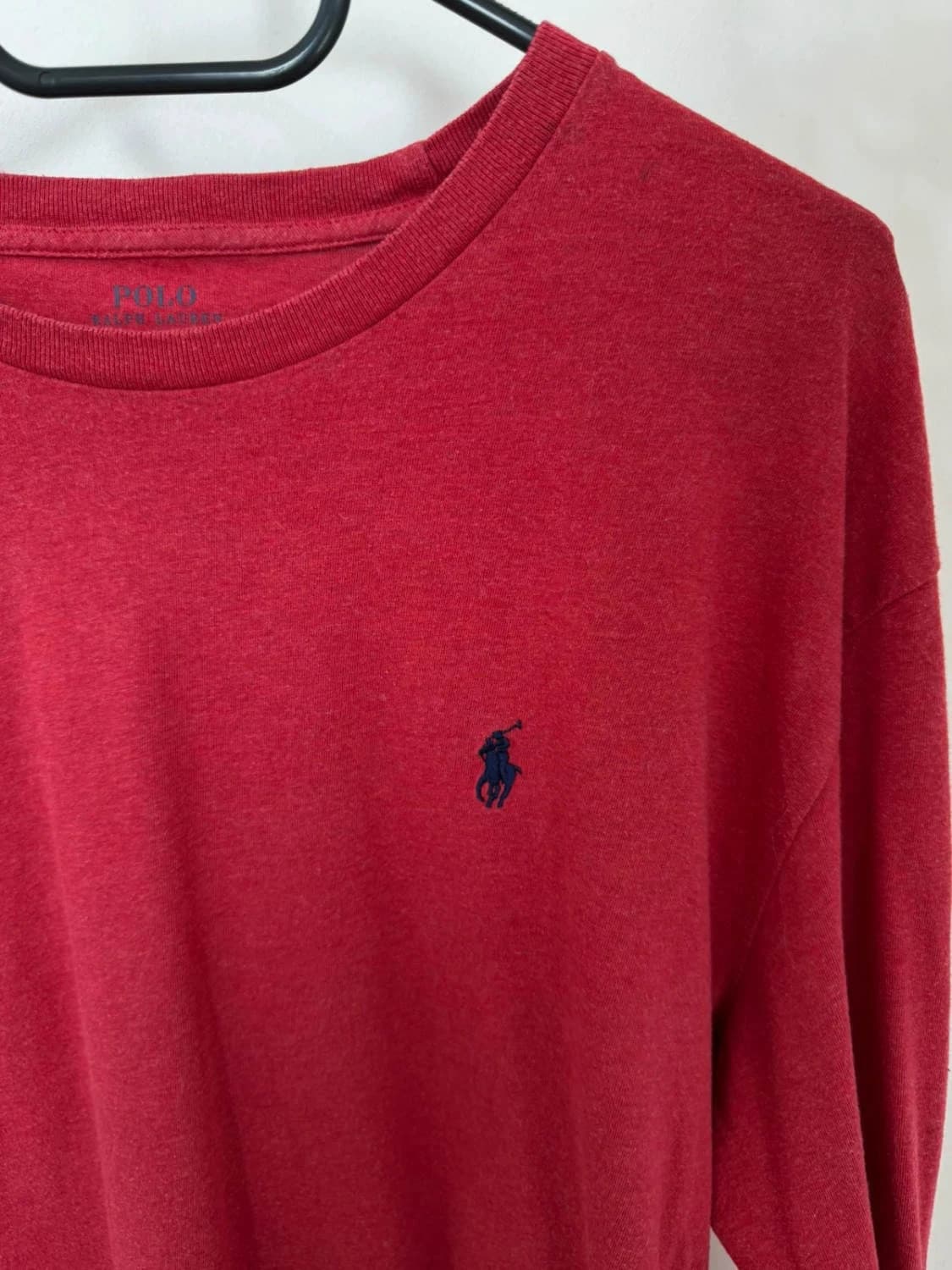 T-shirt manches longues Ralph Lauren coton rouge logo brodé taille M - FP2512162 - Photo 4/9