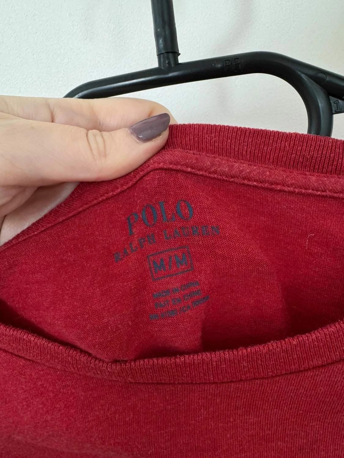 T-shirt manches longues Ralph Lauren coton rouge logo brodé taille M - FP2512162 - Photo 5/9
