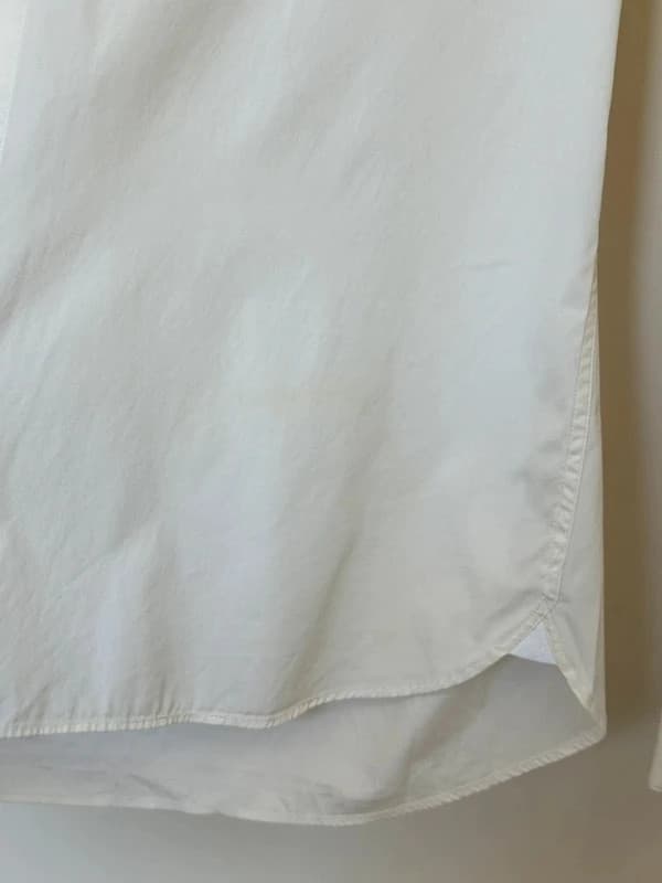 Chemise fitted The Kooples blanche col cuir taupe taille M - Photo 3/9