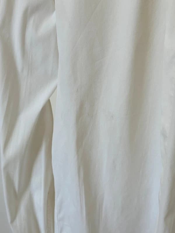 Chemise fitted The Kooples blanche col cuir taupe taille M - Photo 7/9