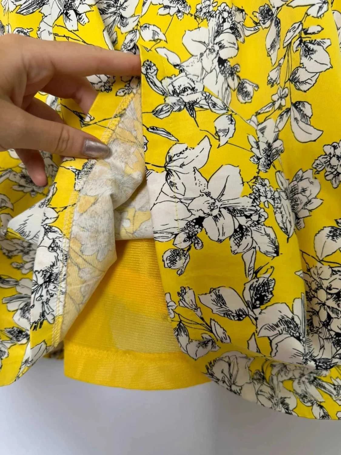Robe jaune fleurie taille M - Photo 6/6