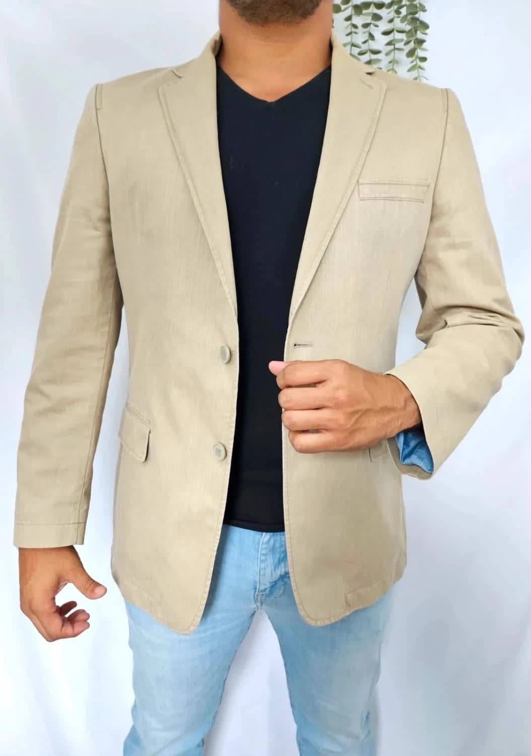 Veste blazer beige Bruno Saint Hilaire taille 50 - Photo 1/9