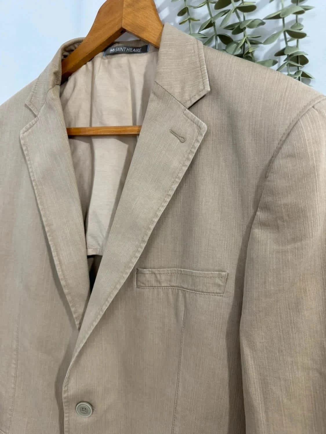 Veste blazer beige Bruno Saint Hilaire taille 50 - Photo 3/9