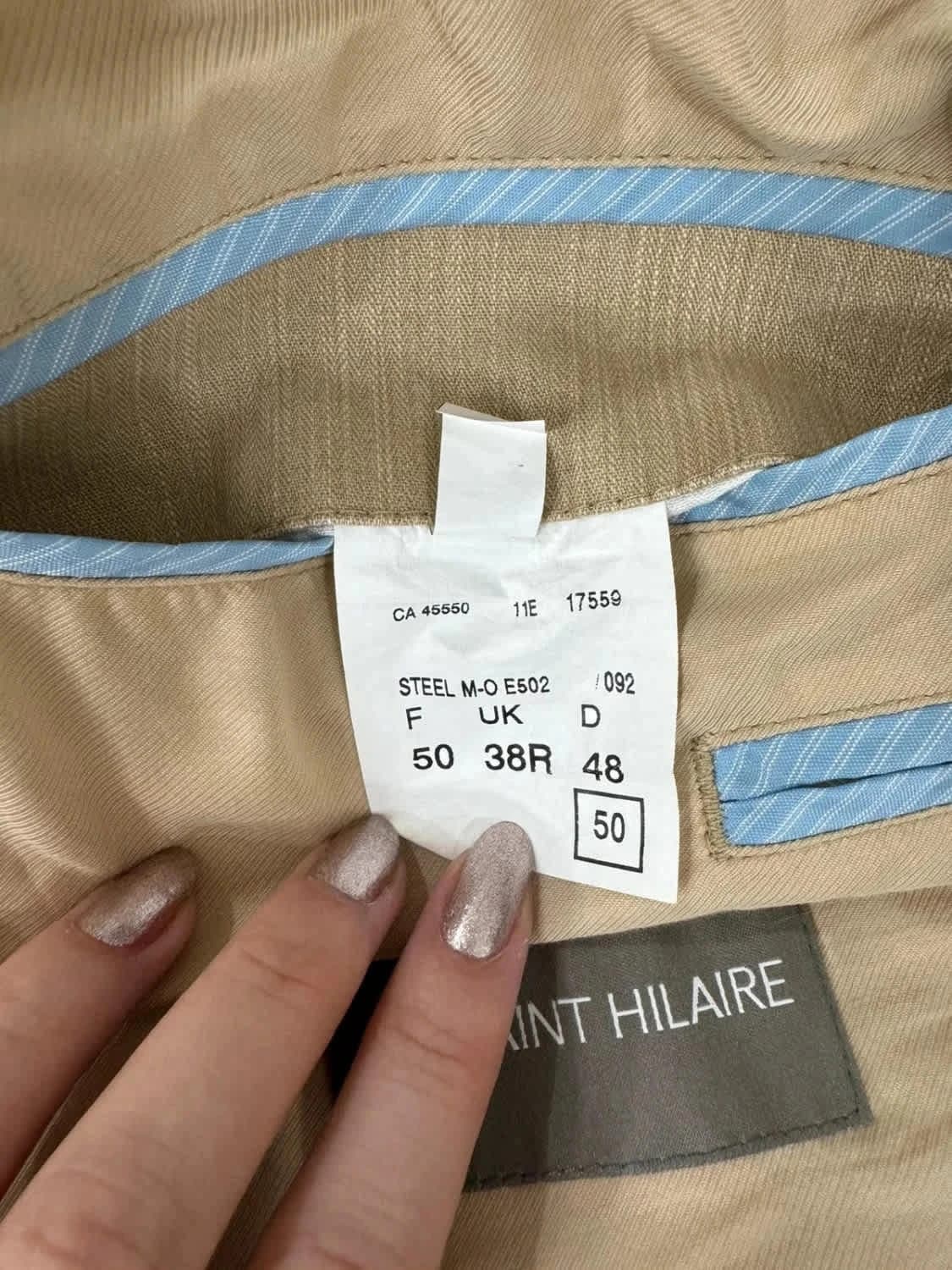 Veste blazer beige Bruno Saint Hilaire taille 50 - Photo 6/9