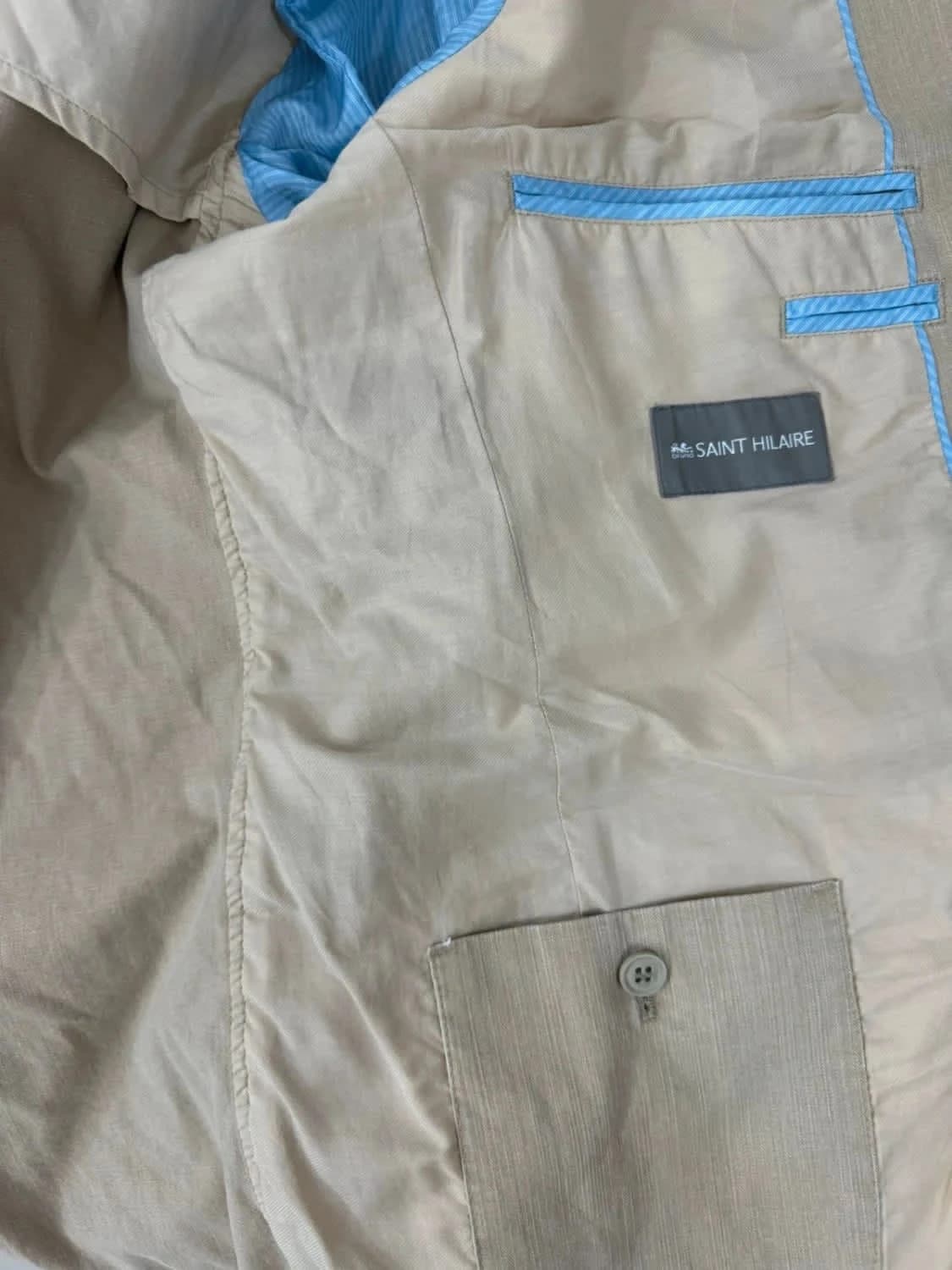 Veste blazer beige Bruno Saint Hilaire taille 50 - Photo 9/9