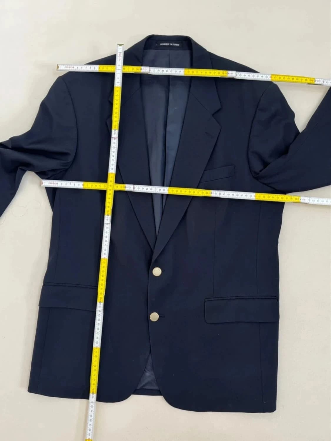 Blazer Courrèges Homme bleu marine en laine Super 100’s boutons dorés siglés taille 54 - Photo 12/12