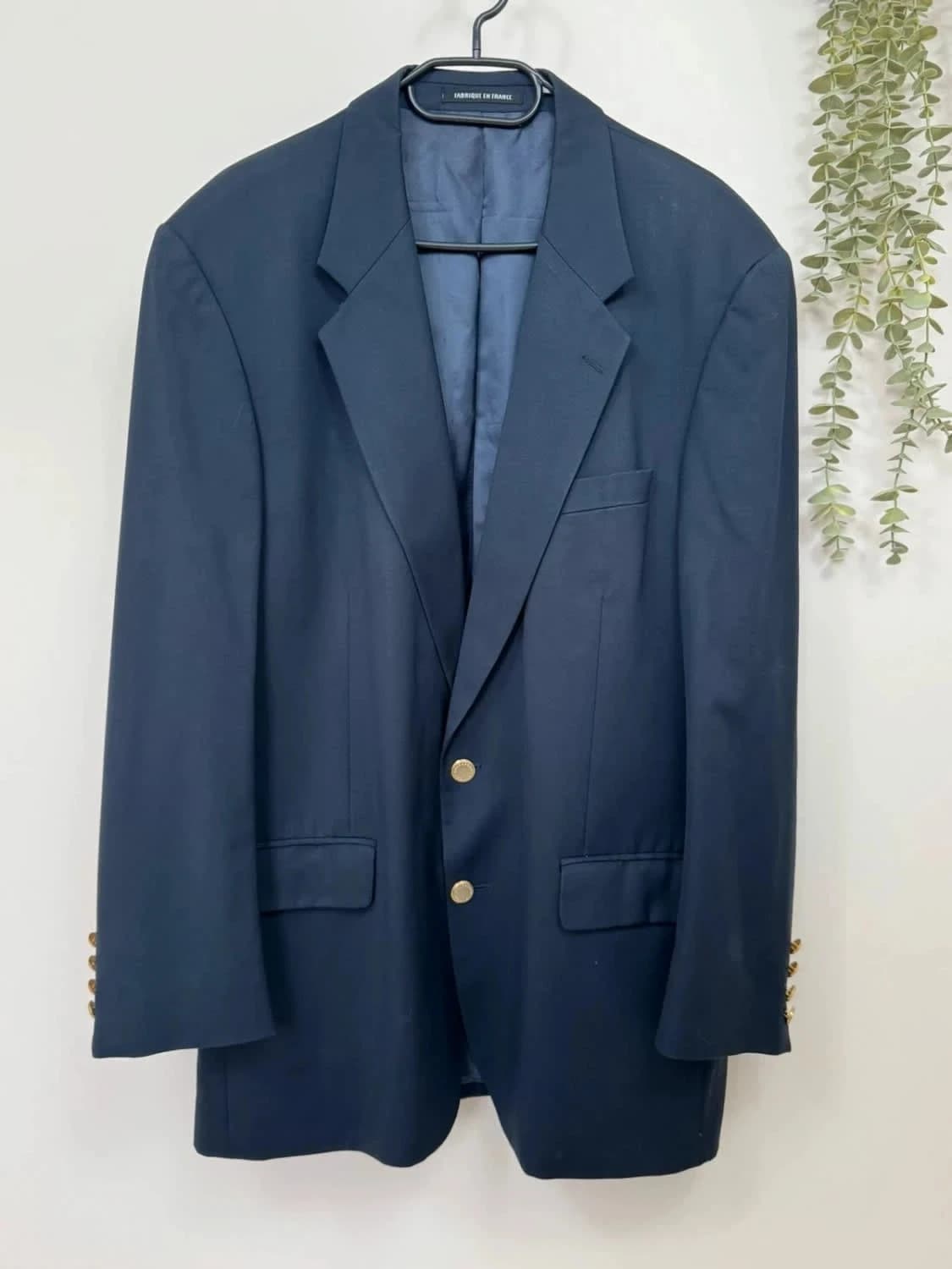Blazer Courrèges Homme bleu marine en laine Super 100’s boutons dorés siglés taille 54 - Photo 2/12