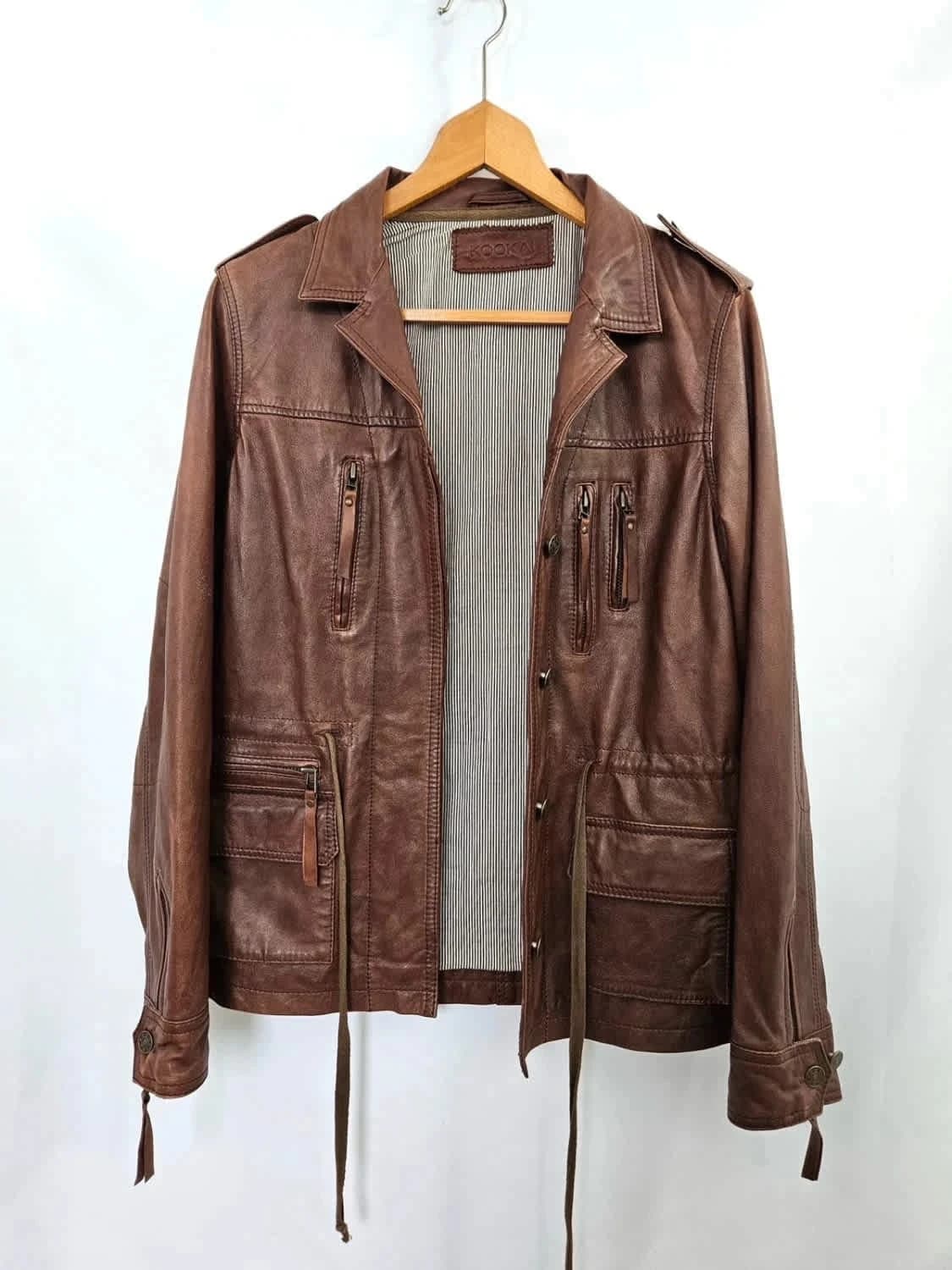 Blouson en cuir marron Kookaï taille 40 - Photo 2/10
