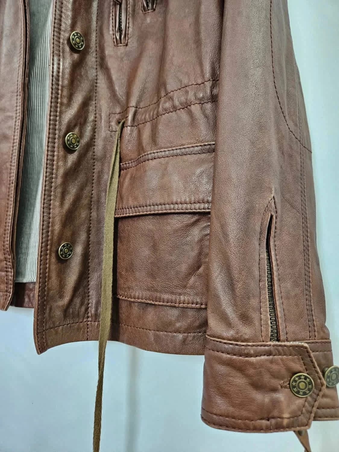 Blouson en cuir marron Kookaï taille 40 - Photo 4/10