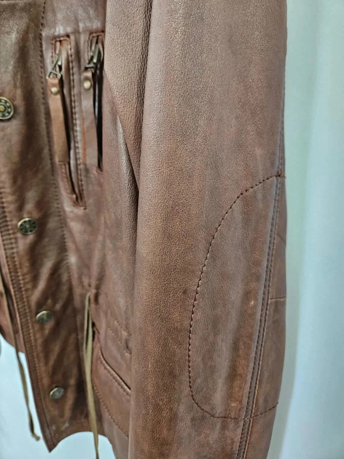 Blouson en cuir marron Kookaï taille 40 - Photo 5/10