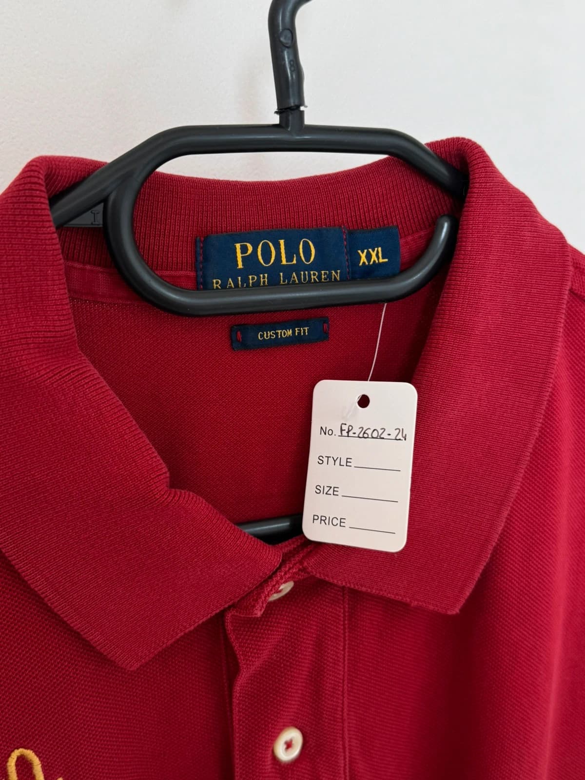 Polo custom fit Ralph Lauren rouge USA drapeaux brodé taille XXL - FP260224 - Photo 4/9