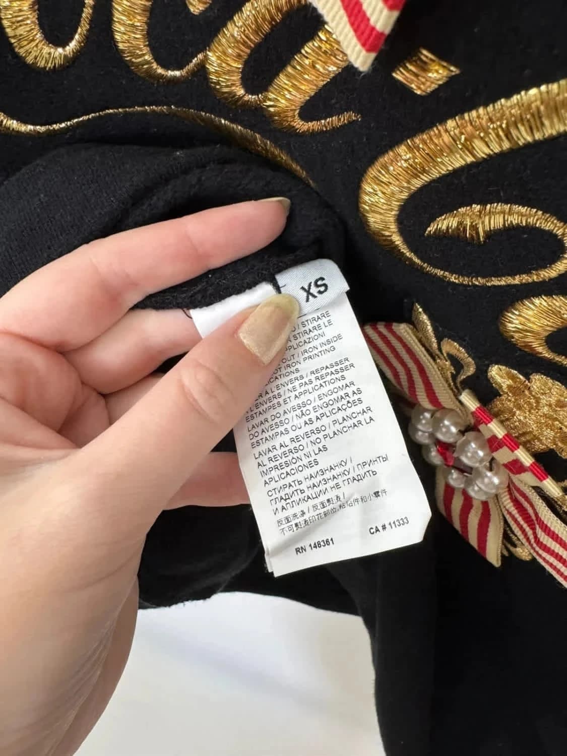 Pinko x Coca-Cola Sweat manches courtes noir taille XS perles et broderies luxe édition limitée - Photo 7/9