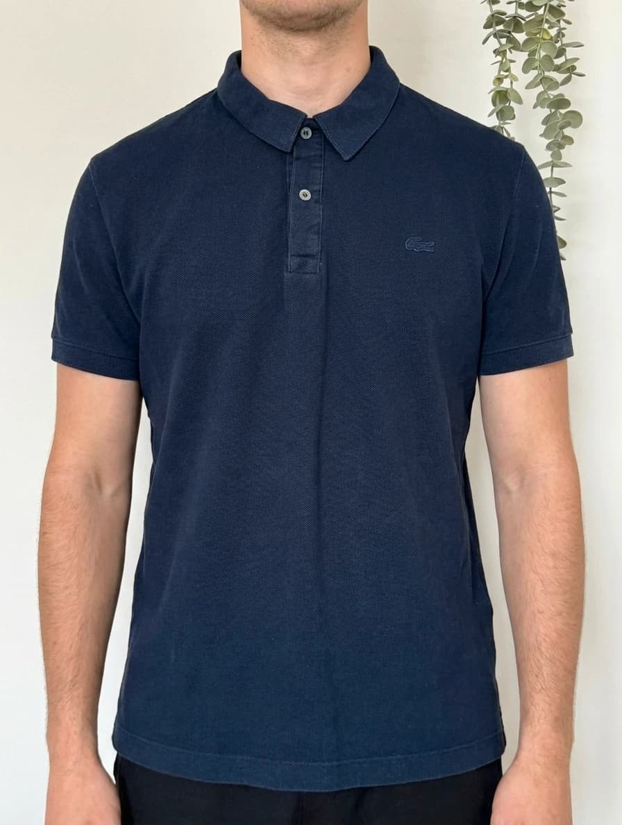 Polo piqué slim fit Lacoste bleu marine logo brodé taille 4/M - FP260249 - Photo 1/7