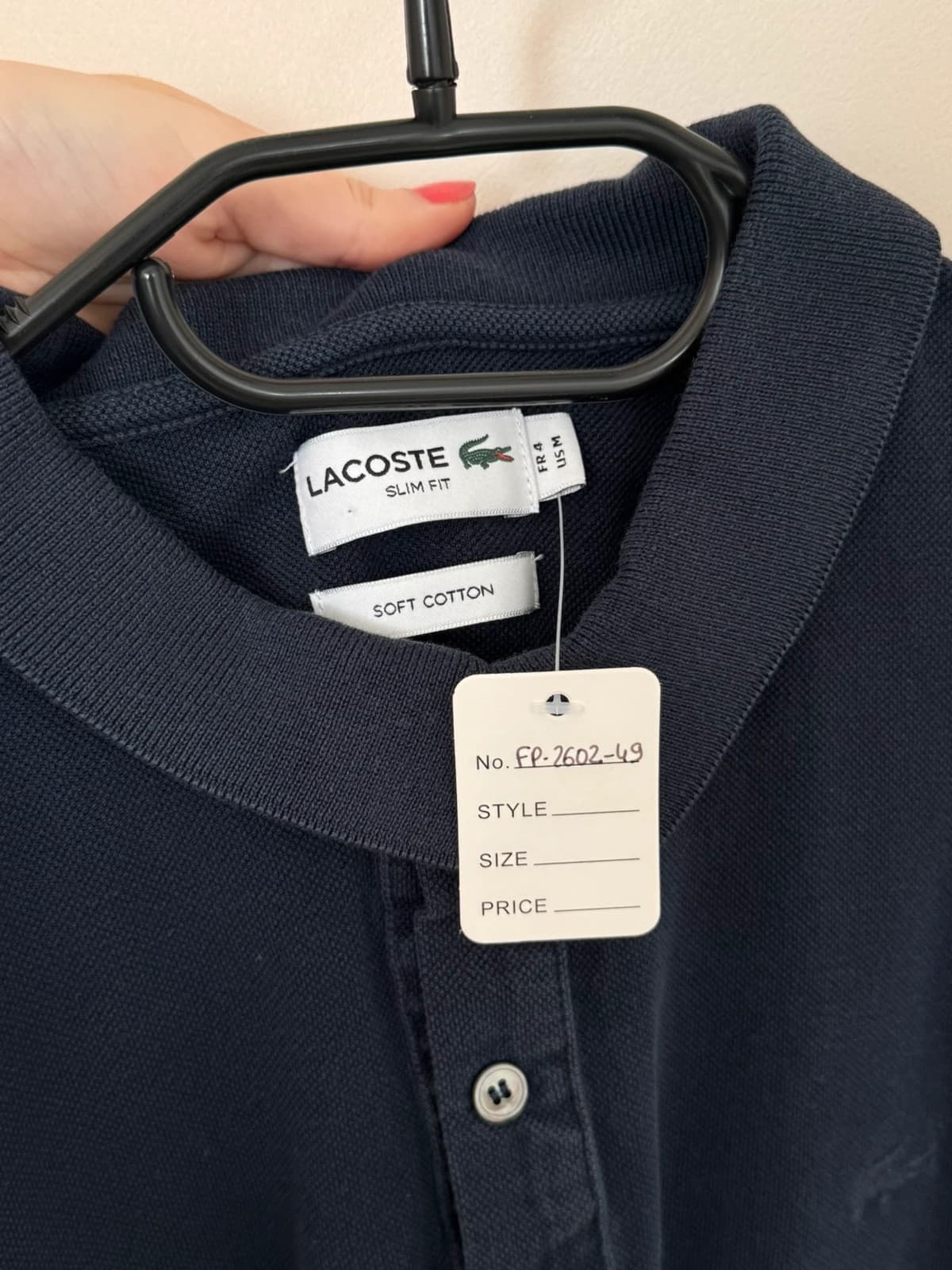 Polo piqué slim fit Lacoste bleu marine logo brodé taille 4/M - FP260249 - Photo 6/7