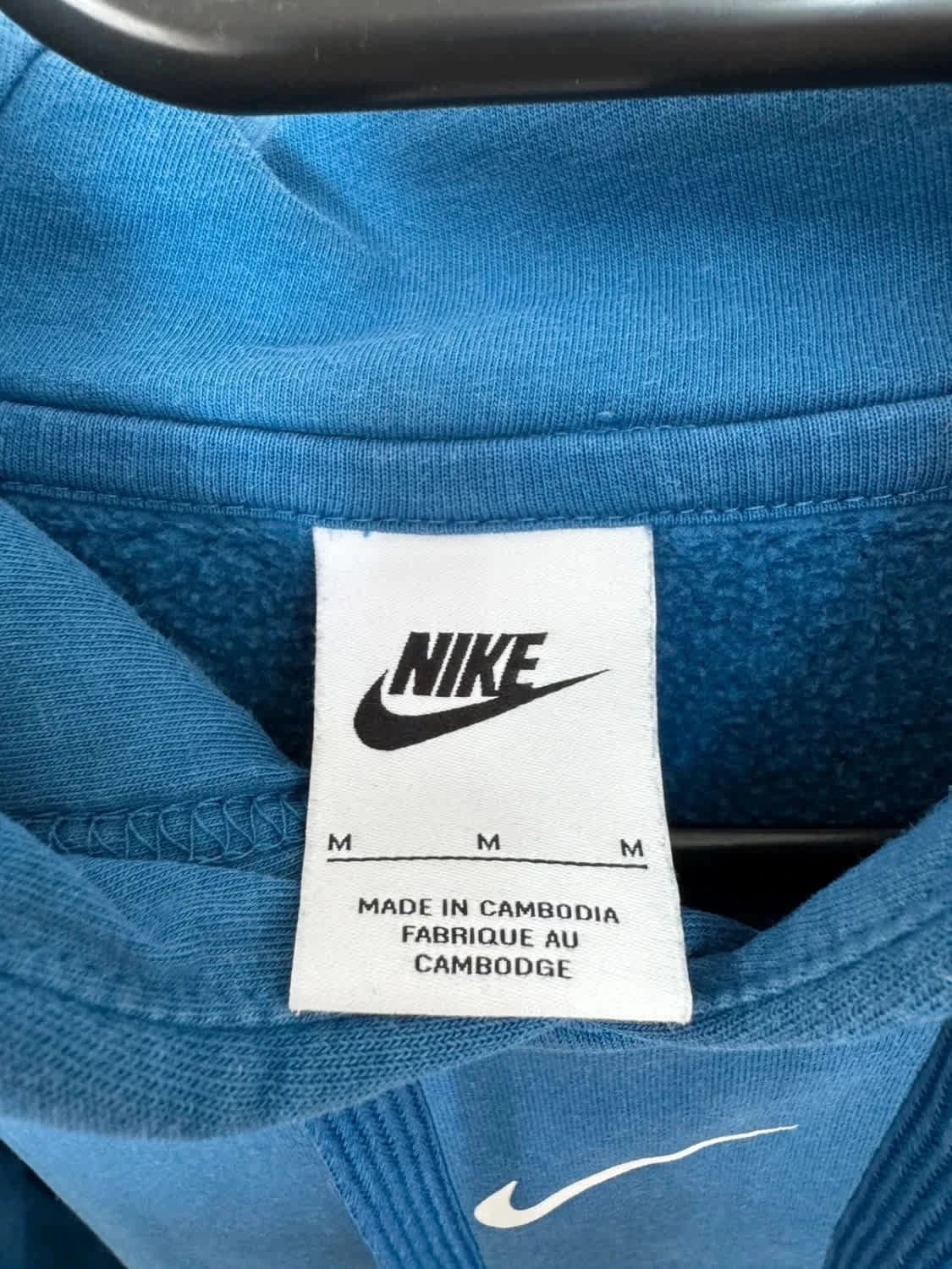 Sweat à capuche/Hoodie Nike bleu logo blanc taille M - Photo 4/7