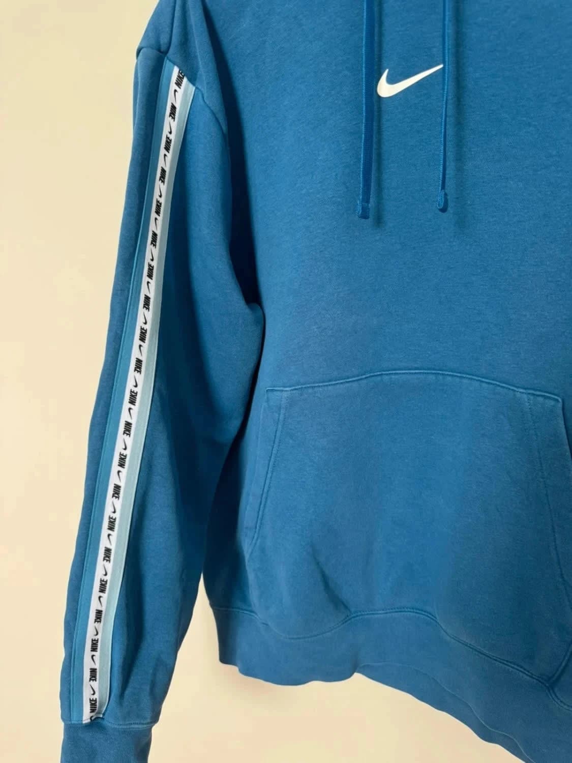 Sweat à capuche/Hoodie Nike bleu logo blanc taille M - Photo 3/7