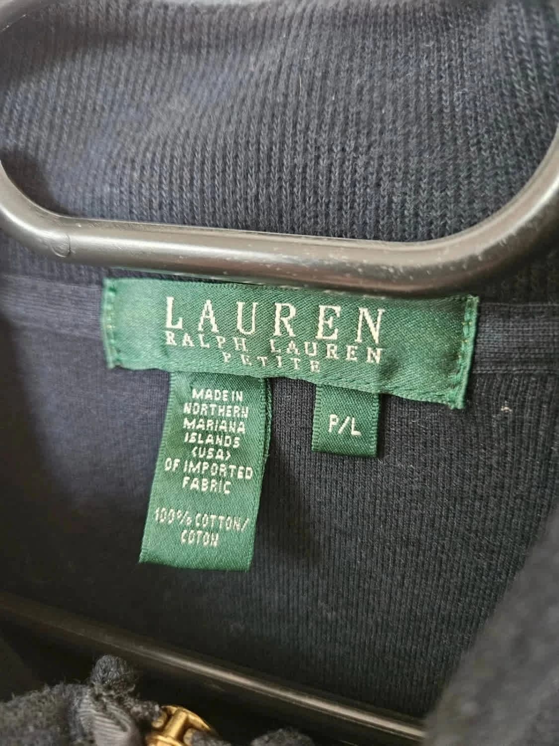 Veste zippée Ralph Lauren noire 100% coton logo brodé boutons dorés finition haut de gamme taille L - Photo 3/8
