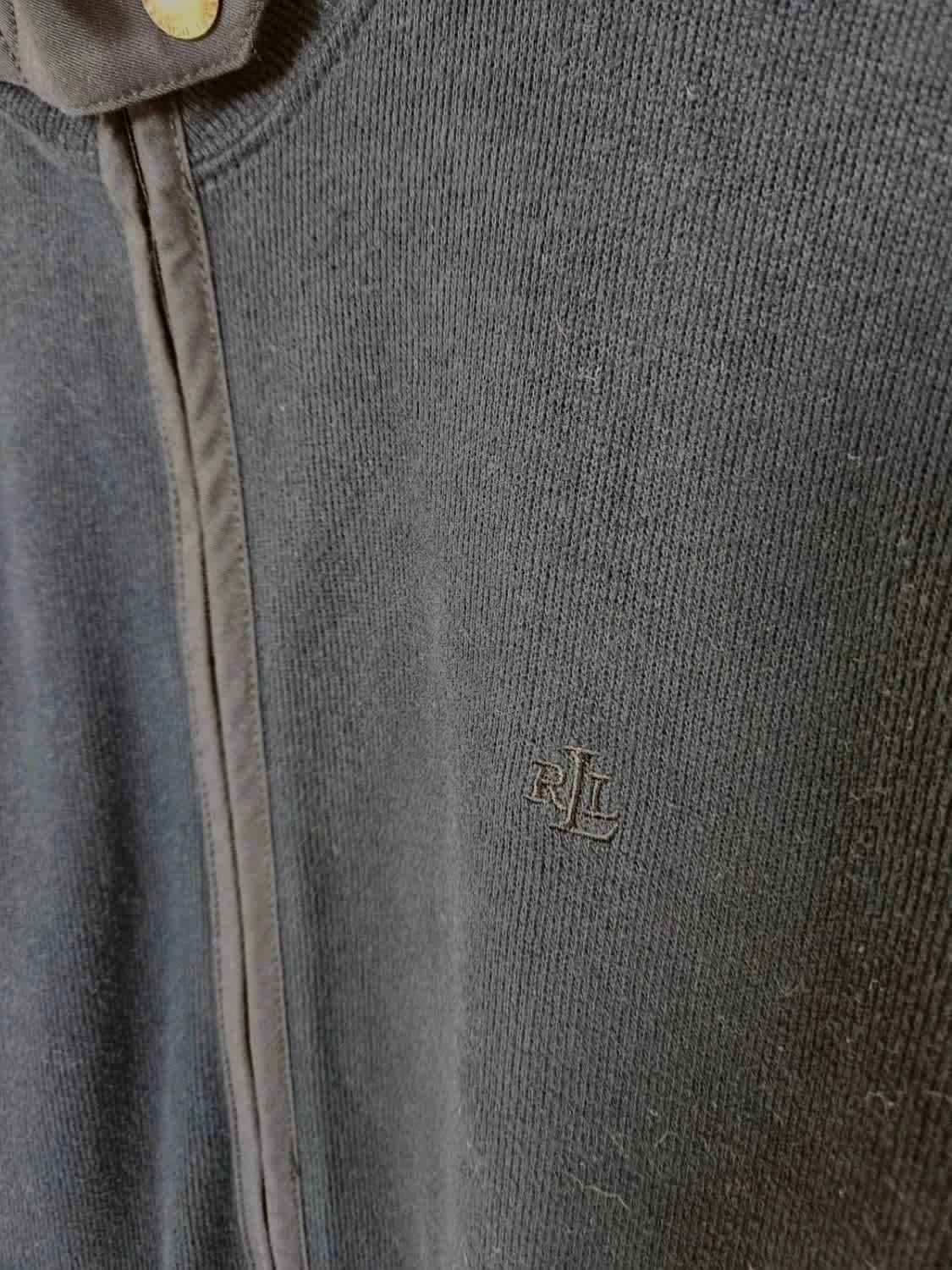 Veste zippée Ralph Lauren noire 100% coton logo brodé boutons dorés finition haut de gamme taille L - Photo 5/8
