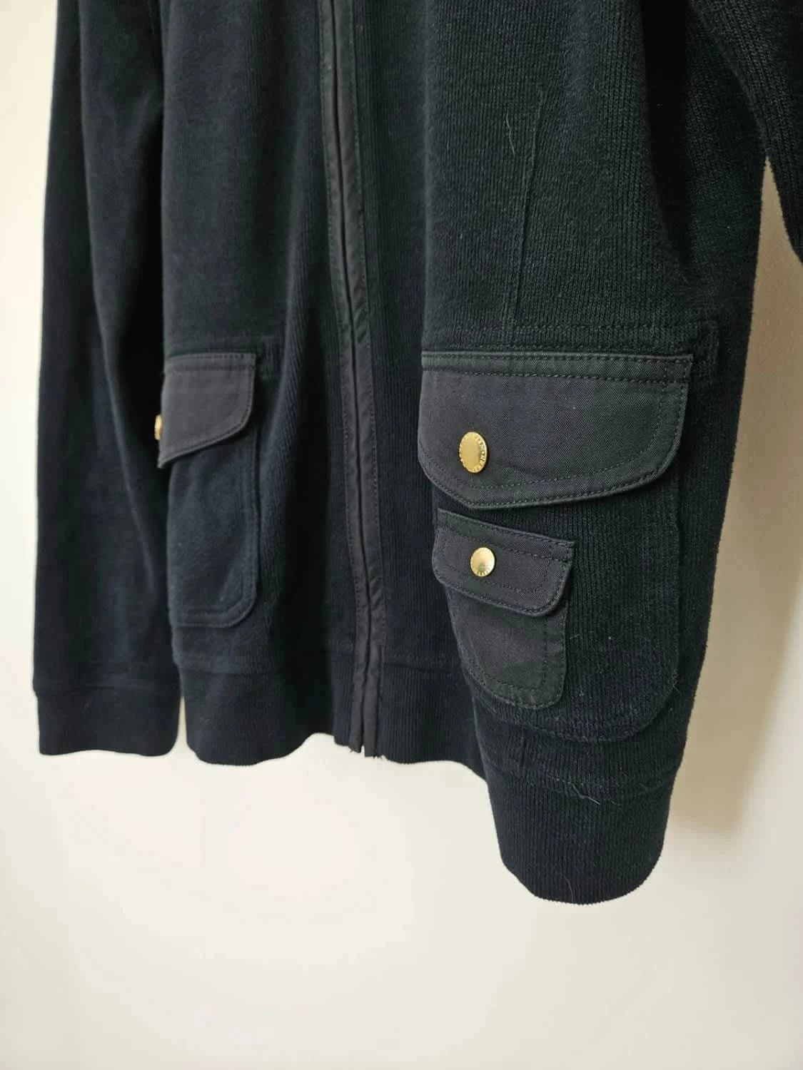 Veste zippée Ralph Lauren noire 100% coton logo brodé boutons dorés finition haut de gamme taille L - Photo 6/8