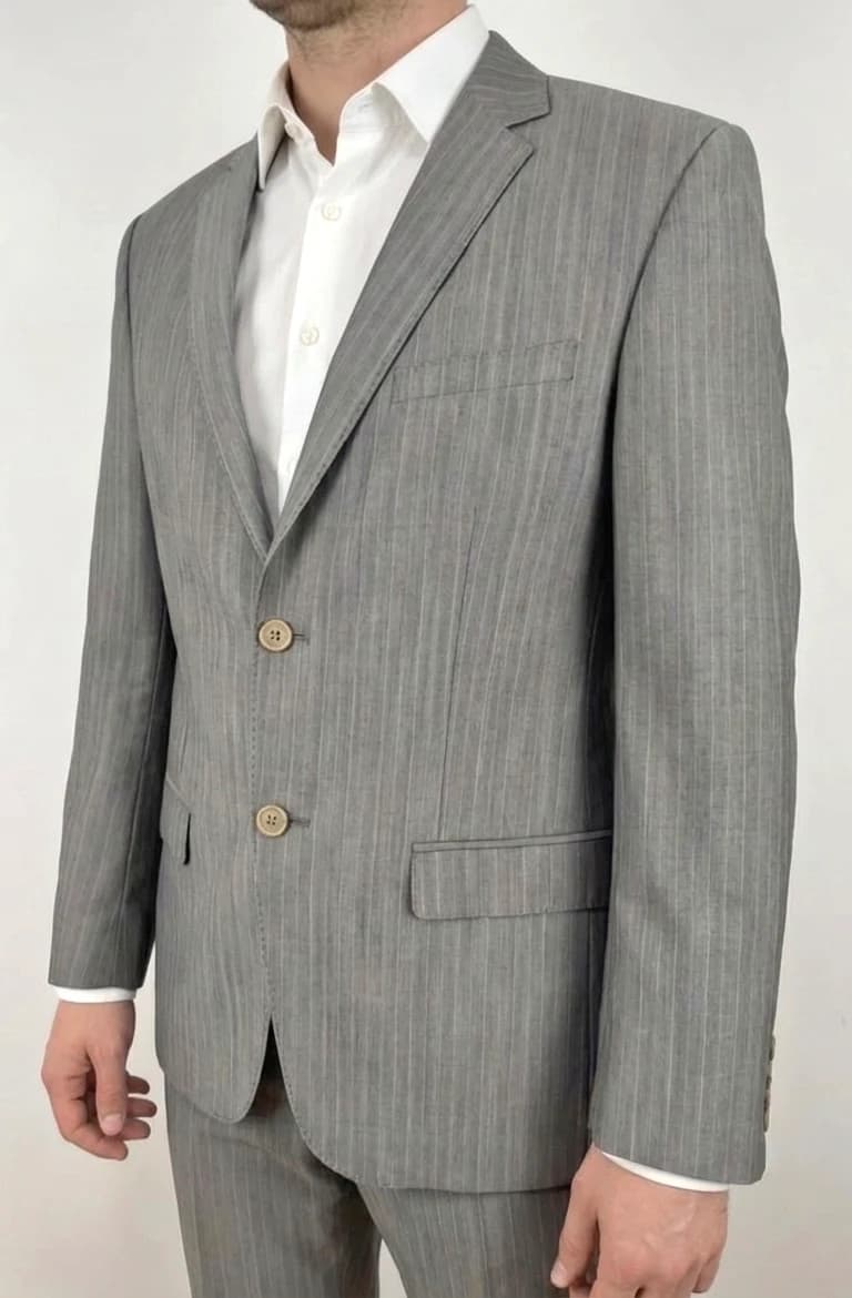 Blazer Kenzo slim fit gris argenté en soie taille 50 - Photo 1/11