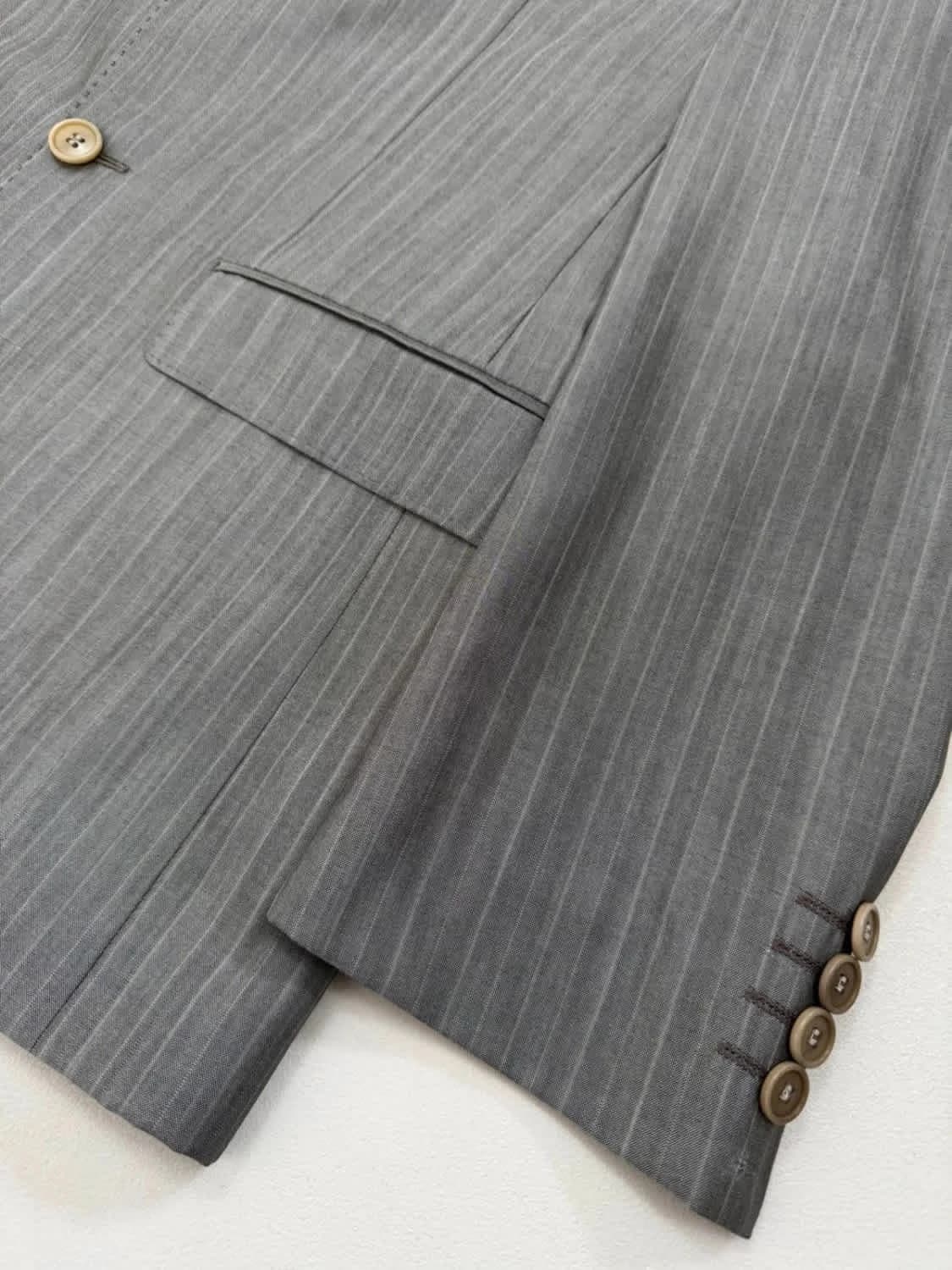 Blazer Kenzo slim fit gris argenté en soie taille 50 - Photo 3/11